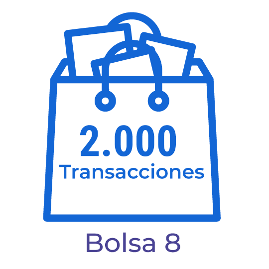 Transacciones para el procesamiento de documentos electrónicos, incluye 2000 transacciones.