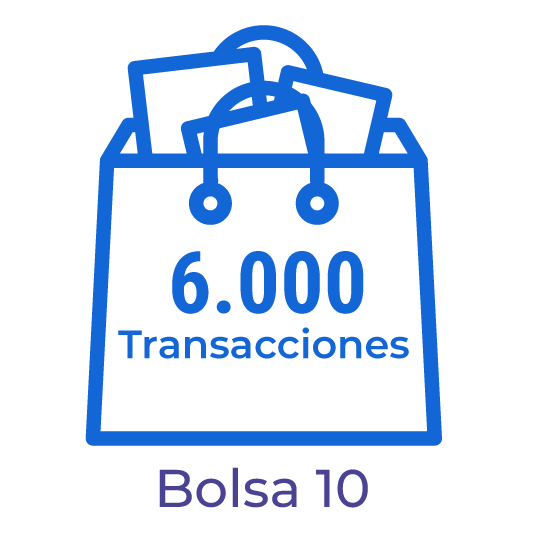 B10. Bolsa con 6.000 transacciones para el procesamiento de documentos electrónicos.
