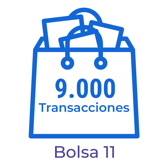 B11. Bolsa con 9.000 transacciones para el procesamiento de documentos electrónicos.