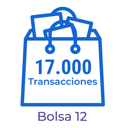 B13. Bolsa con 17.000 transacciones para el procesamiento de documentos electrónicos.